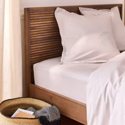 Drap Housse*alinea Drap housse en percale de coton 140x200cm B30cm - perle Gris