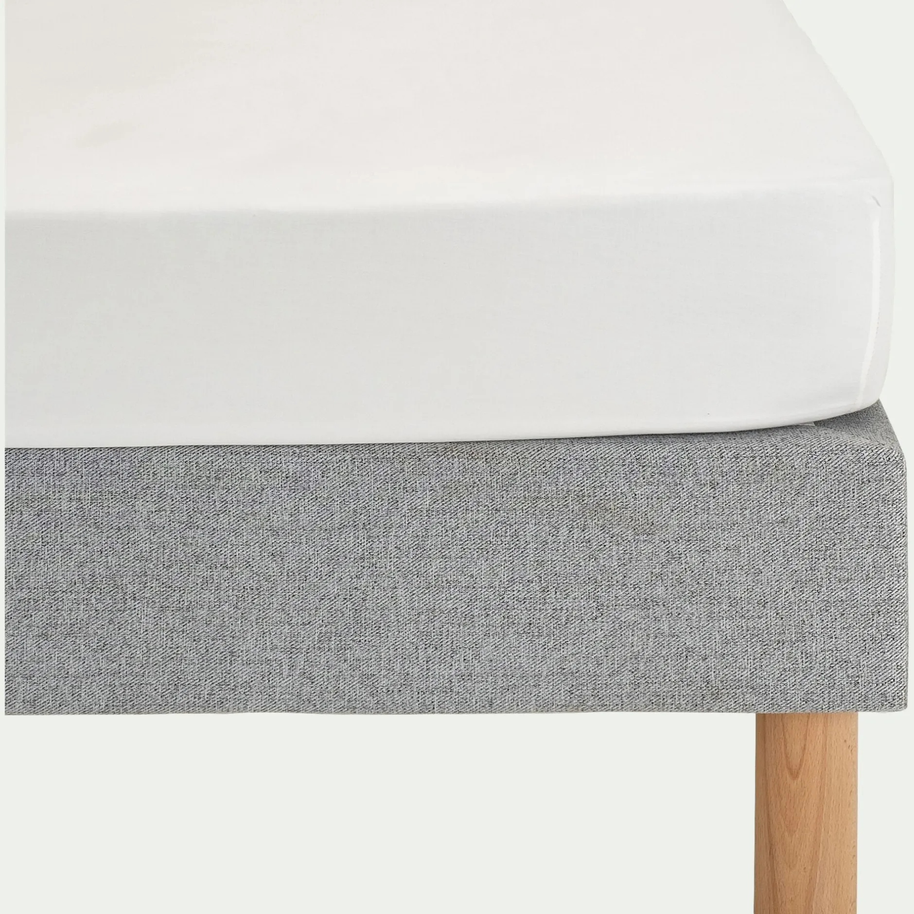 Drap Housse*alinea Drap housse en satin lavé 140x200cm B30cm - ventoux Blanc