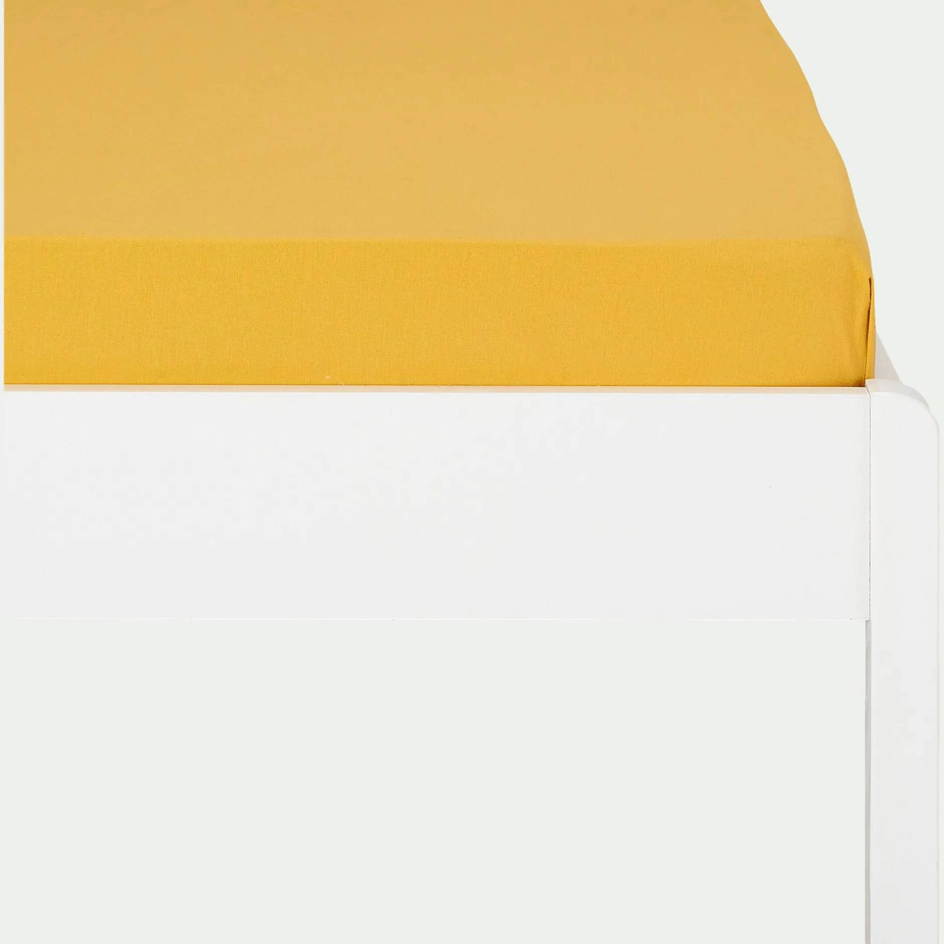 Linge De Lit Enfant|Linge De Lit Enfant*alinea Drap housse enfant en coton 90x200+B20cm - genet Jaune