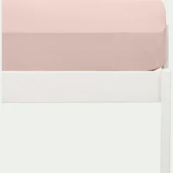 Linge De Lit Enfant|Linge De Lit Enfant*alinea Drap housse enfant en coton 90x200+B20cm - rosa Rose