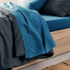 Drap Plat*alinea Drap plat en coton 180x300cm - figuerolles Bleu
