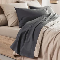 Drap Plat*alinea Drap plat en coton 270x300cm - Gris ardoise