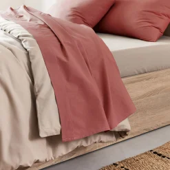 Drap Plat*alinea Drap plat en coton 270x300cm - ricin Rouge