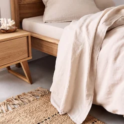 Drap Plat*alinea Drap plat en lin lavé 270x300cm - Beige