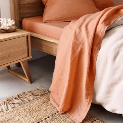 Drap Plat*alinea Drap plat en lin lavé 270x300cm - rustrel Marron