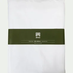 Drap Plat*alinea Drap plat en percale de coton 270x300- Blanc
