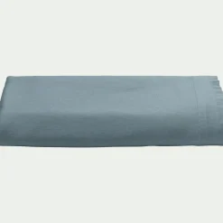 Drap Plat*alinea Drap plat en satin lavé 270x300cm - orage Bleu