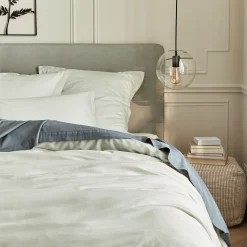 Drap Plat*alinea Drap plat en satin lavé 270x300cm - orage Bleu