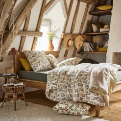 Couvre-Lit*alinea Édredon avec pompons en coton 100x180cm - Beige