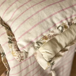 Couvre-Lit*alinea Édredon avec pompons en coton 100x180cm - Beige