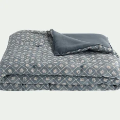 Couvre-Lit*alinea Édredon finition croquet en coton 100x180cm - Bleu