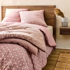 Couvre-Lit*alinea Édredon finition croquet en coton 100x180cm - Rose