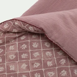 Couvre-Lit*alinea Édredon finition croquet en coton 100x180cm - Rose