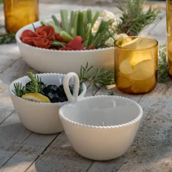 Plat Et Vaisselle Apéro*alinea Duo de bols apéritifs en porcelaine D12xL23,8cm - ventoux Blanc