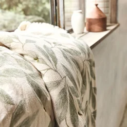 Couvre-Lit*alinea Edredon en coton motif végétal 100x180cm - Beige