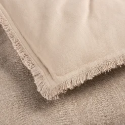 Couvre-Lit*alinea Edredon en lin et coton frangé 100x180cm - alpilles Beige