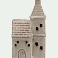 Décoration De La Table De Noël|Objet Décoratif De Noël*alinea Eglise décorative à poser lumineuse en porcelaine - Beige