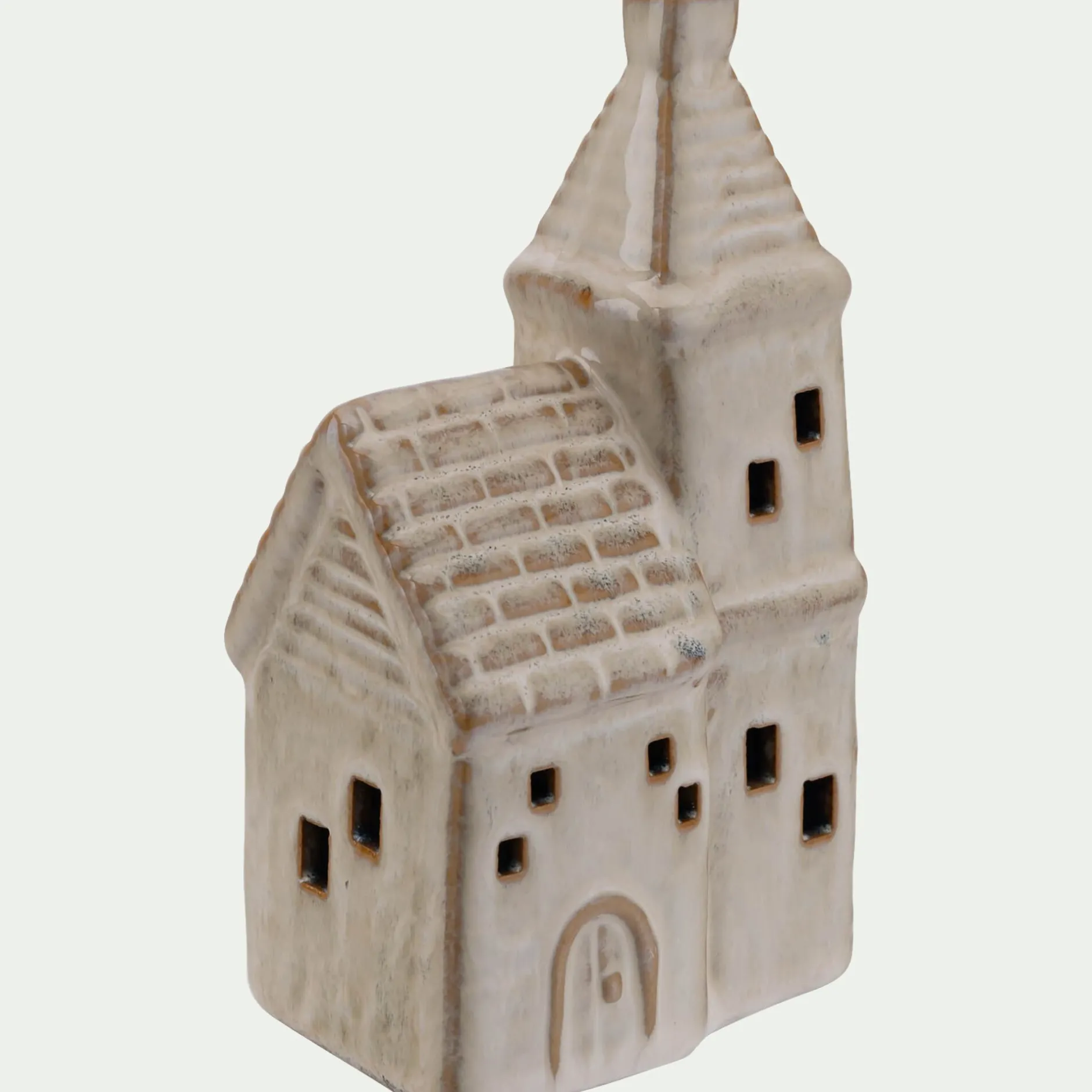 Décoration De La Table De Noël|Objet Décoratif De Noël*alinea Eglise décorative à poser lumineuse en porcelaine - Beige