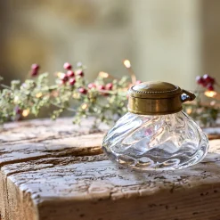 Objet Décoratif De Noël*alinea Encrier décoratif en métal et verre D9xH6cm - Transparent