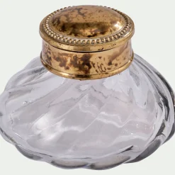 Objet Décoratif De Noël*alinea Encrier décoratif en métal et verre D9xH6cm - Transparent