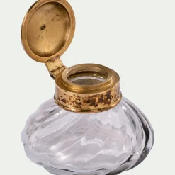 Objet Décoratif De Noël*alinea Encrier décoratif en métal et verre D9xH6cm - Transparent