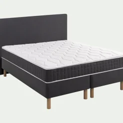 Ensemble Matelas & Sommier|Lit Adulte*alinea Ensemble matelas ressorts + sommier H24cm 2x100x200cm - anthracite Gris