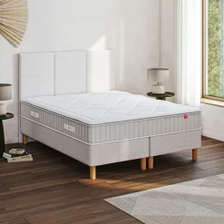 Epeda|Ensemble Matelas & Sommier*alinea Ensemble matelas ressorts+sommier ferme Epeda H68cm 2x90x200cm - Beige