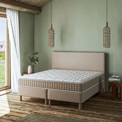 Ensemble Matelas & Sommier|Lit Adulte*alinea Ensemble matelas ressorts + sommier H24cm 2x80x200cm - roucas Beige