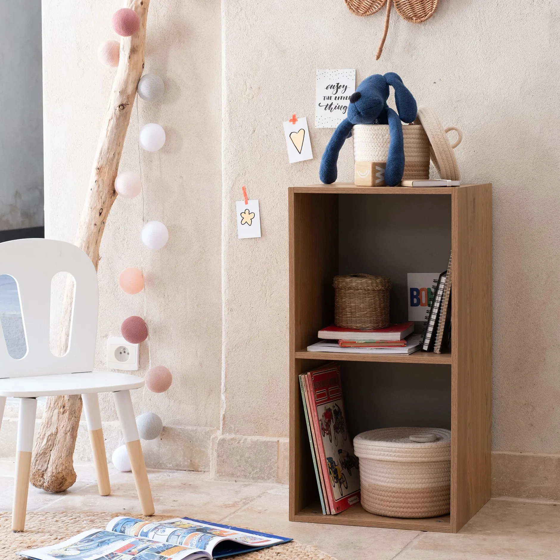 Bibliothèque Enfant|Bibliothèque Enfant*alinea Etagère 2 cases en bois - Bois clair