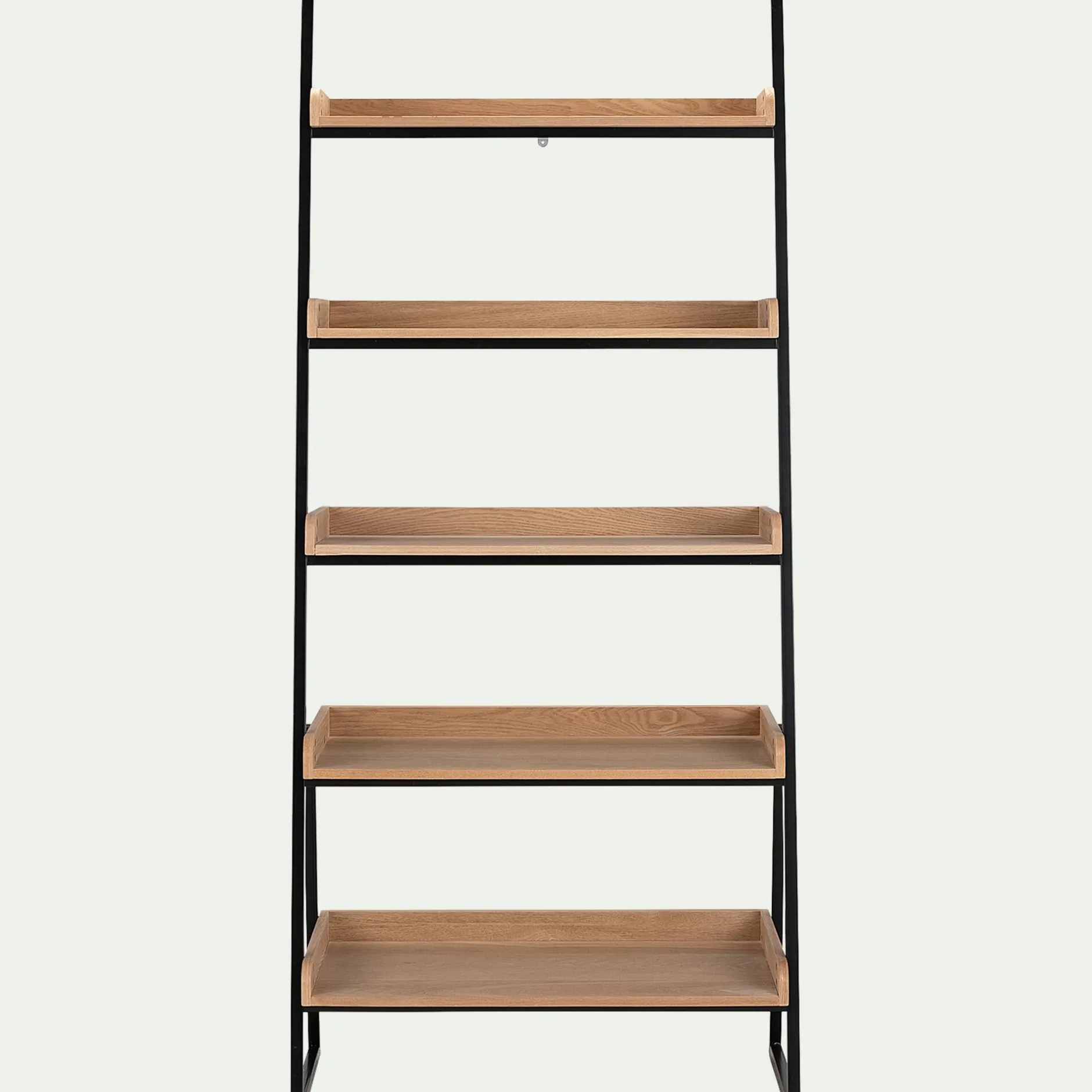 Bibliothèque Et Étagère*alinea Etagère 5 tablettes plaquée frêne et métal noir - L80cm Bois clair