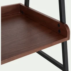 Bibliothèque Et Étagère*alinea Etagère 5 tablettes plaquée noyer et métal noir - L80cm Bois foncé