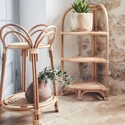 Pot De Fleur*alinea Etagère d'angle en rotin - H81cm Naturel