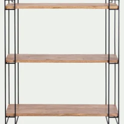 Étagère Murale*alinea Etagère murale en bois et métal - L66xl19xH77,5cm Bois clair