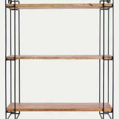 Étagère Murale*alinea Etagère murale en bois et métal - L66xl19xH77,5cm Bois clair