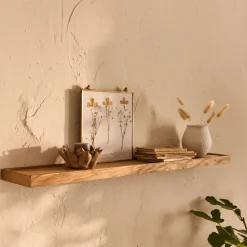 Étagère Murale*alinea Etagère murale en bois 12x80cm - Bois clair