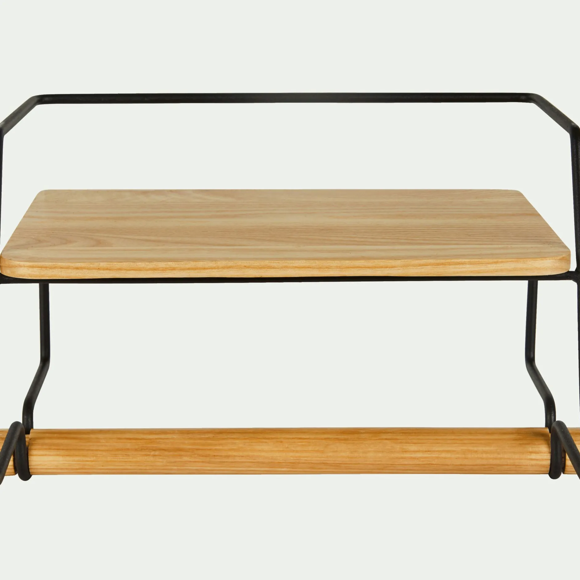 Aménagement Meuble Cuisine*alinea Etagère murale en métal et bois avec support papier Naturel