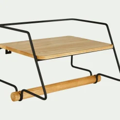 Aménagement Meuble Cuisine*alinea Etagère murale en métal et bois avec support papier Naturel