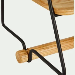 Aménagement Meuble Cuisine*alinea Etagère murale en métal et bois avec support papier Naturel