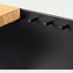 Étagère Murale*alinea Etagère murale en pin et métal - L50xl15,5xH15cm Noir