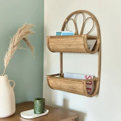 Étagère Murale*alinea Etagère murale en rotin - L40,5xl16,5xH63cm Naturel