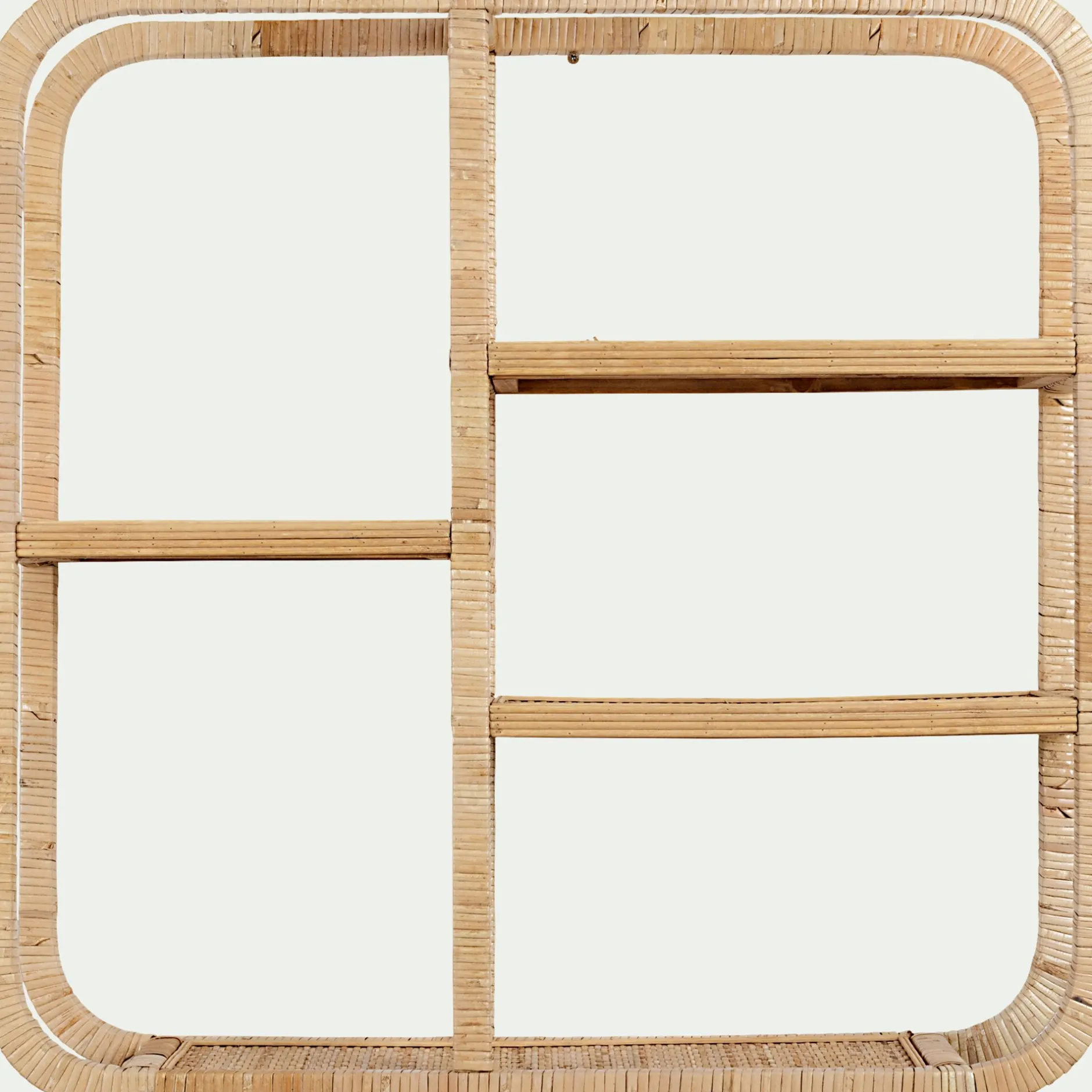 Étagère Murale*alinea Etagère murale en rotin - 65x65cm Naturel