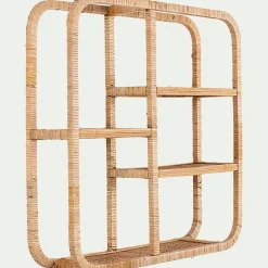 Étagère Murale*alinea Etagère murale en rotin - 65x65cm Naturel