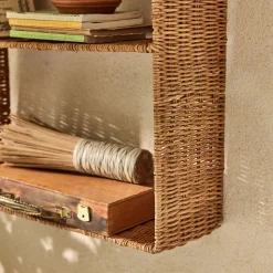 Étagère Murale*alinea Etagère murale en rotin L40xH72cm - Naturel