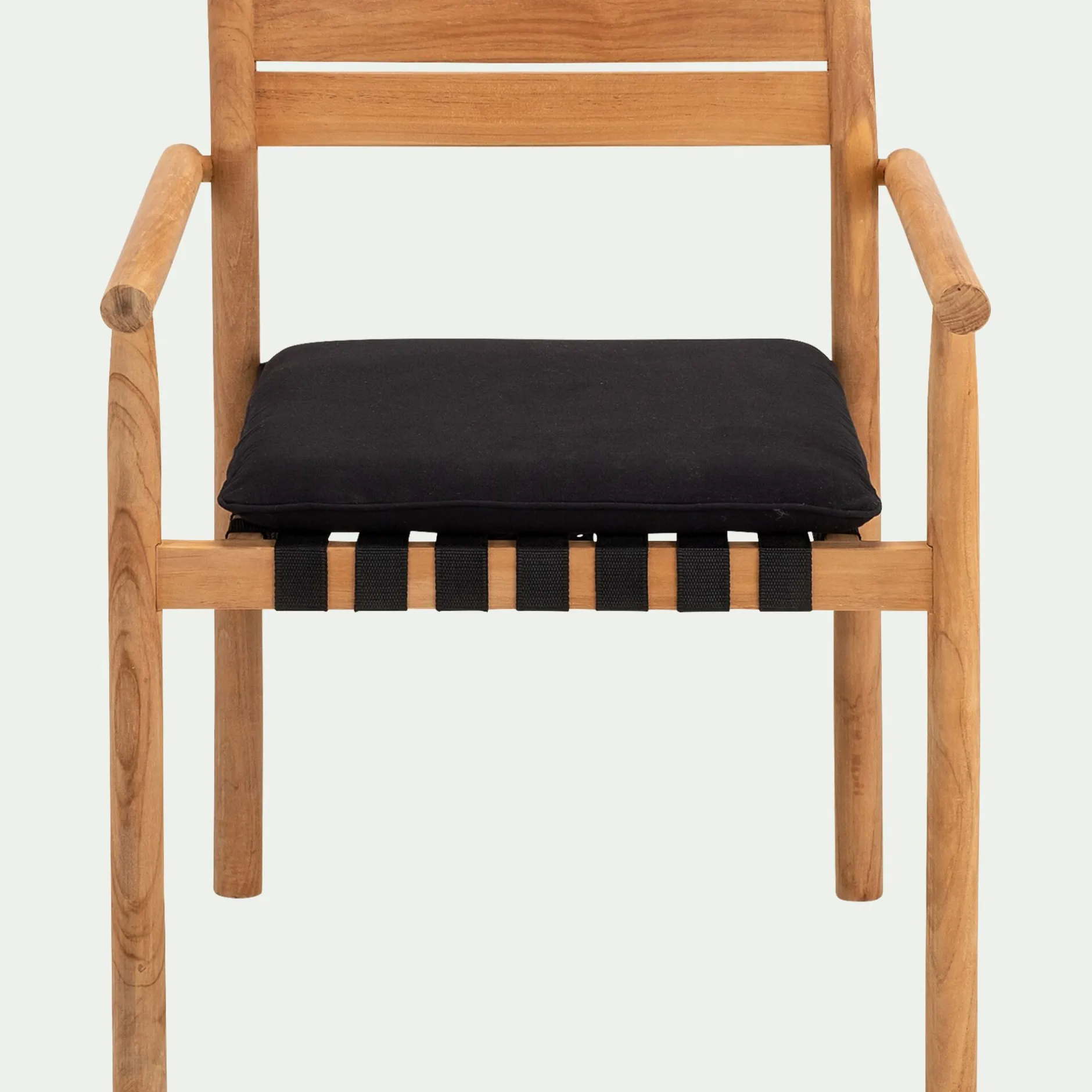 Pouf Exterieur|Fauteuil De Jardin*alinea Fauteuil de jardin à sangles en teck - Bois clair