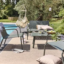 Fauteuil De Jardin*alinea Fauteuil de jardin aluminium avec accoudoirs cèdre Vert