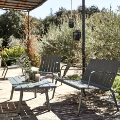 Fauteuil De Jardin*alinea Fauteuil de jardin aluminium avec accoudoirs cèdre Vert