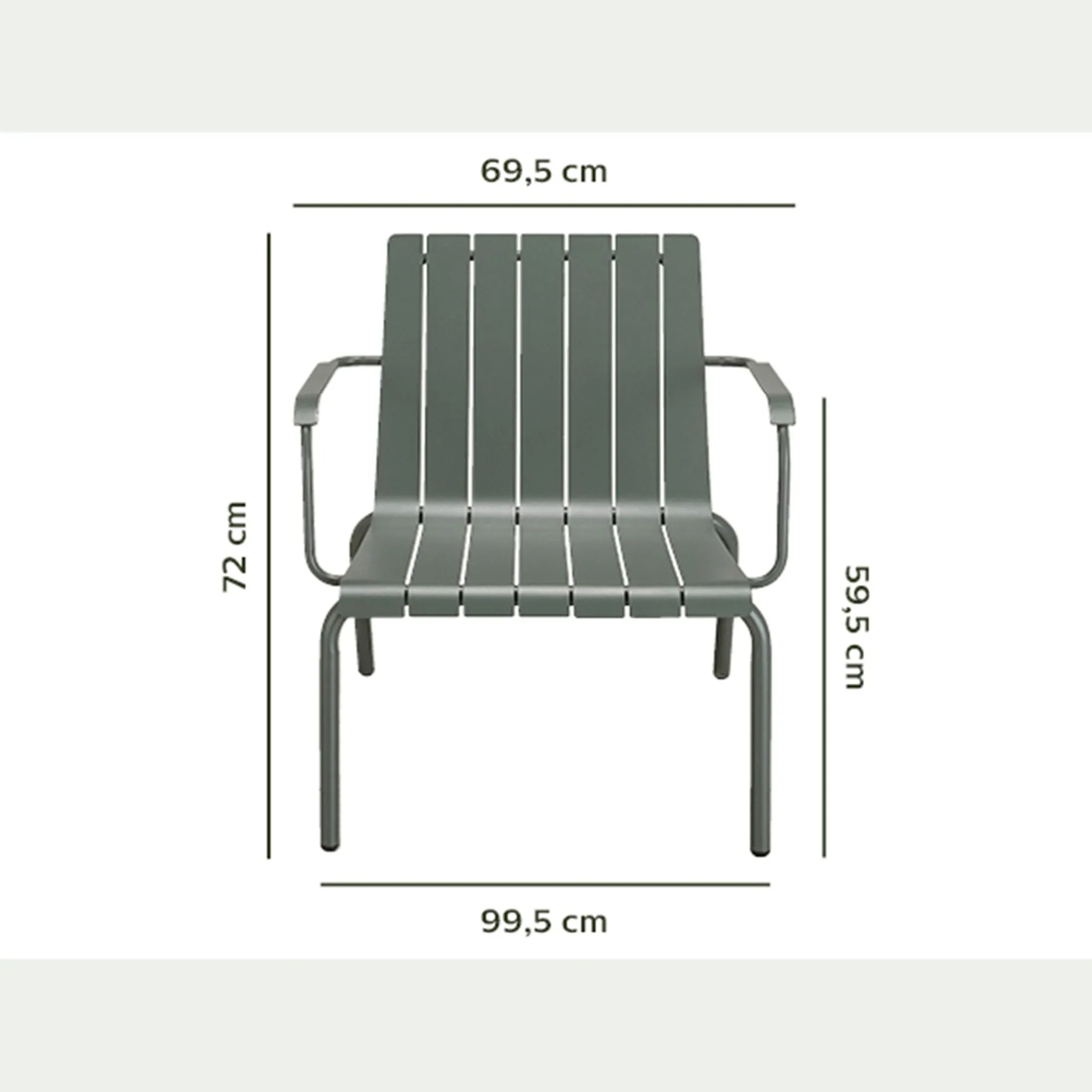 Fauteuil De Jardin*alinea Fauteuil de jardin aluminium avec accoudoirs cèdre Vert