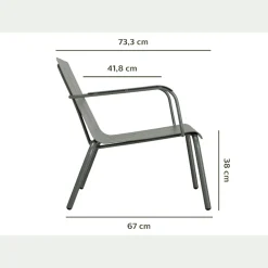 Fauteuil De Jardin*alinea Fauteuil de jardin aluminium avec accoudoirs cèdre Vert