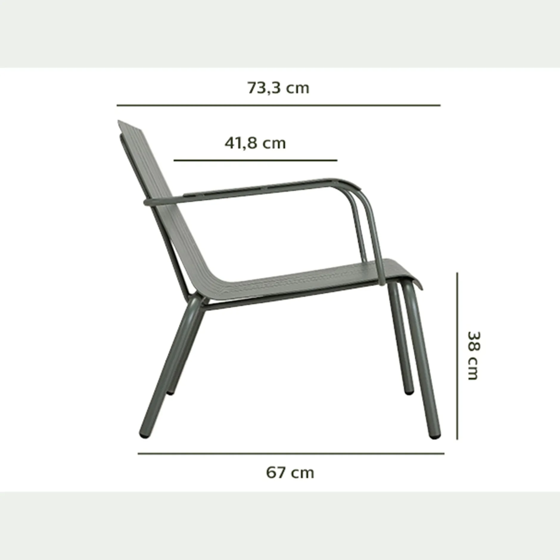 Fauteuil De Jardin*alinea Fauteuil de jardin aluminium avec accoudoirs cèdre Vert