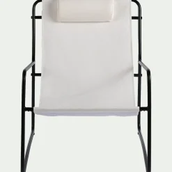 Pouf Exterieur|Fauteuil De Jardin*alinea Fauteuil de jardin en acier et coton - Blanc